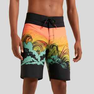 Men's Printed Quick Dry Board <b>Shorts</b> Mid Rise Drawstring Closure Sublimation Transfer Print 100% Polyester Casual Style <b>Swimwear</b> - Product Image 1