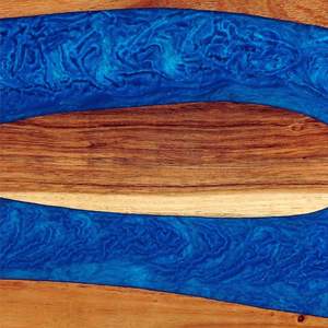 Tabla de Cortar de Madera y Resina con Diseño de Olas Oceánicas, 2.0 cm de Grosor, Apta para Lavavajillas, Ideal para Servir Queso y Charcutería - Product Image 4