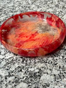 Tazón de resina hecho a mano con diseño multicolor para servir ensaladas, tazón multiusos para frutas, vajilla para la mesa. - Product Image 2
