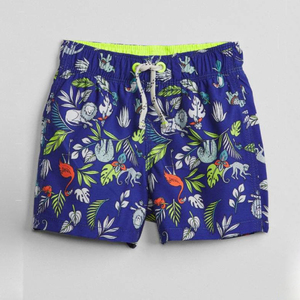 Shorts de Playa para Hombre con Estampado de Palmeras Verdes, Cintura Media, Cordón Ajustable, Traje de Baño de Tela Tejida, Shorts Casuales de Verano - Product Image 4