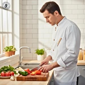Chaqueta de Chef de Manga Corta para Hombre, Cierre Cruzado Reversible, Cómoda y Elegante, Fácil de Cuidar y Transpirable - Product Image 5