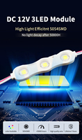 Module LED de haute qualité, efficace, IP65, 12V, 1,5W, SMD 2835, publicitaire, 3 puces, lumière LED 12V pour enseigne extérieure avec taille 75*17mm
