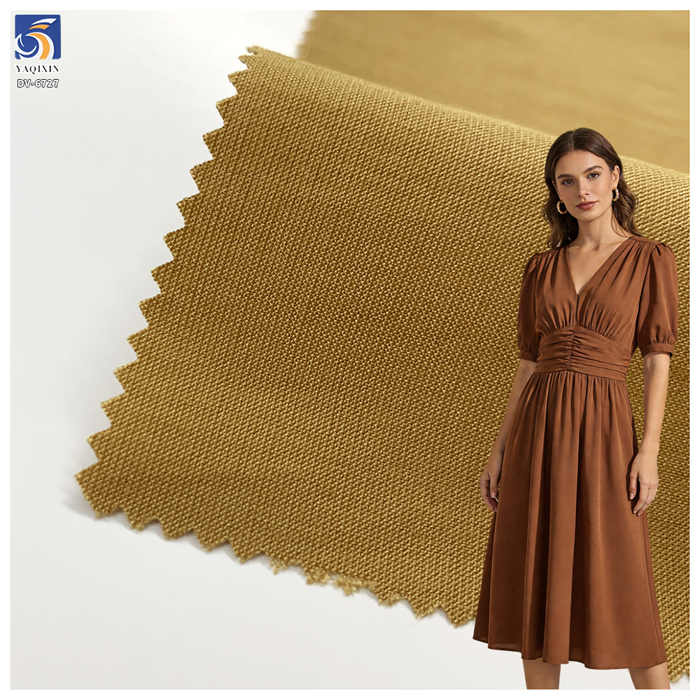 DV-6727 140g Hot Selling Washed 92% Rayon 8% Nylon Blend Slightly Wrinkled Dress Fabric Lightweight for Spring Dress