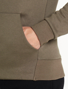 Simple pullover hoodie for men soft cotton blend fleece interior <b>drawstring</b> hood front <b>pouch</b> pocket relaxed fit casual daily - Product Image 3