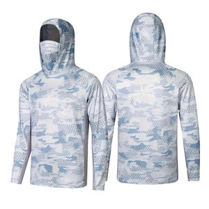 Sudadera con Capucha de Manga Larga para Hombre con Protección Solar UPF 50, Estampado de Camuflaje, Camisa de Pesca para Exteriores, Anti-UV, Secado Rápido - Product Image 3