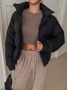 Chaqueta Acolchada Estándar con Capucha y Cierre para Mujer/Niña, Mangas Largas, Resistente al Viento, Transpirable, Ecológica, Invierno, OEM - Product Image 6