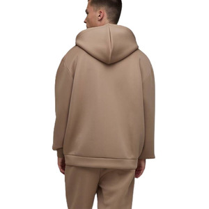 <b>Neutral</b> Tone Cotton Fleece Men Hoodie Applique Embroidery Oversized Zip Up Hoodies for Men Streetwear Brand Manufacturing - Product Image 3