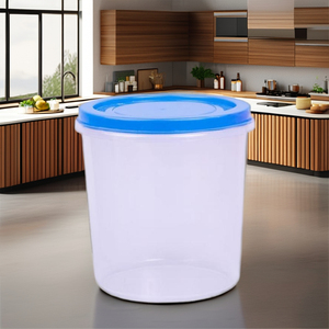 Round food grade plastic <b>container</b> for <b>kitchen</b> <b>storage</b> multi purpose reusable made in India - Product Image 5