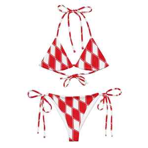 Ensemble bikini 2 pièces tendance 2026 pour femme, motif floral, épaules dénudées, dos nu, à lacets, séchage rapide, écologique, pour la plage - Product Image 3