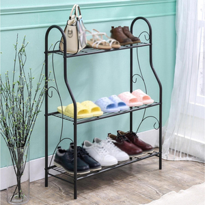 Finest Quality Iron Metal <b>Shoe</b> Rack Organizer Tier Freestanding Antique Bronze Finish <b>Shoe</b> Stand Living Room Entryway Storage - Product Image 5
