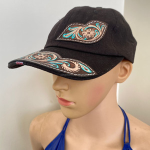 2024 New Products Fashion Custom Hand Tooled Leather Patch Trucker Hat for Unisex High Quality <strong>Ball</strong> <strong>Cap</strong> With Adjustable Snapback