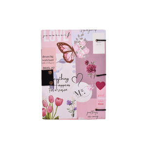 Floral Butterfly <b>A5</b> Notebook 200 Pages Cardboard Cover Journal with Metal Lock Closure | Vintage Style Diary for Office Gift - Product Image 1