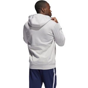 Men Simple Design Zipper Hoodie Soft Cotton <b>Blend</b> Hooded Jacket Casual Loose Fit Comfortable Everyday Wear For Men - Product Image 4