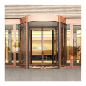 <span class=keywords><strong>Porte</strong></span> en verre automatique rotative de luxe pour entrées d'hôtels, construction en verre trempé imperméable avec finition de surface haut de gamme - Product Image 3