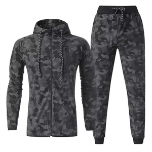 Ensemble de survêtements décontractés en polaire de haute qualité pour l'hiver, survêtement personnalisé pour homme, coupe régulière, tendance, 2 en 1, uni - Product Image 3