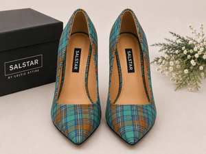Wholesale Women's Wedding Party Scottish Tartan Plaid Stiletto <b>Heels</b> – Custom Designer High <b>Heel</b> Shoes - Product Image 5