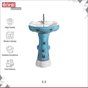 Bulk Exporter Selling Top Quality Commercial Usage White Ceramic Sanitary Ware Wash <b>Basin</b> Pedestal for Luxurious Bathrooms - Product Image 2