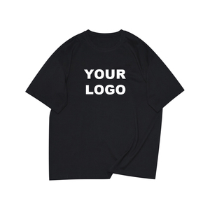 เสื้อยืดโอเวอร์ไซส์สีดำสำหรับผู้ชาย พิมพ์ลายตัวอักษรด้านหลัง ผ้าฝ้าย 100% ระบายอากาศได้ดี แขนสั้น เหมาะสำหรับใส่ในฤดูร้อน - Product Image 1