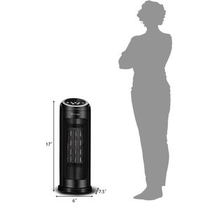 Stufa Elettrica Silenziosa in Ceramica PTC da 1500W, 3 Modalità, Timer 12 Ore, Telecomando, Nera - Product Image 3