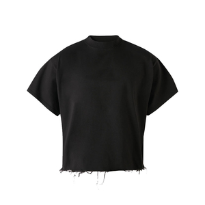 T-shirt Homme Oversize Col Rond 100% Coton Tricoté Uni Manches Courtes Décontracté Streetwear Délavé à l'Acide Séchage Rapide Respirant - Product Image 4