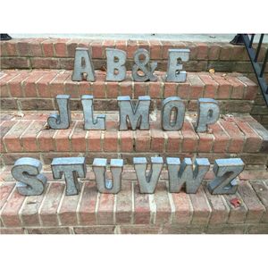 Décoration murale rustique en lettres métalliques galvanisées 3D, enseigne alphabétique industrielle pour la maison, mariage, ferme, grandes lettres décoratives en étain - Product Image 3