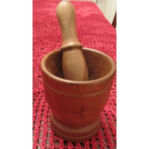 Ensemble mortier et pilon en bois d'acacia durable, outils de broyage pour herbes et épices - Product Image 4