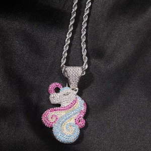 Pendentif unisexe en cristal plaqué rhodium argent 925, personnalisable, forme animalière, style hip-hop, provenant d'un fournisseur indien - Product Image 6