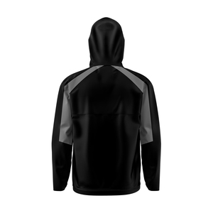 Blouson bomber noir à capuche 100% polyester/nylon léger, respirant, imperméable, coupe-vent, fermeture éclair intégrale, vêtements de sport pour hommes - Product Image 2