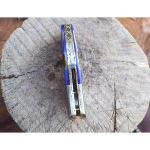 Cuchillo de Bolsillo Burraq OEM Personalizado, Hecho a Mano, de Acero de Damasco, Multifuncional, de 8 Pulgadas, con Hoja Recta, Funda de Cuero, Regalo de Aniversario - Product Image 6