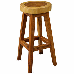 Solid Suar Wood <b>Log</b> <b>Slice</b> Bar Stool Natural Finish Handmade Wooden Bar Chair for Kitchen Island Home Bar Cafe Use Restaurant Set - Product Image 6