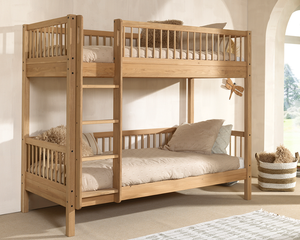 Precio Económico - Literas de Madera - Litera Doble sobre Doble, Litera con Escalera y Barandilla de Seguridad, Estructura de Cama de Madera Maciza - Product Image 6