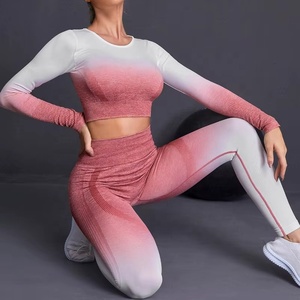 Nouveautés Automne-Hiver : Ensemble de Sport à Manches Longues, Couleur Dégradée, Course à Pied, Fitness, Vêtements de Yoga pour Femmes - Product Image 4