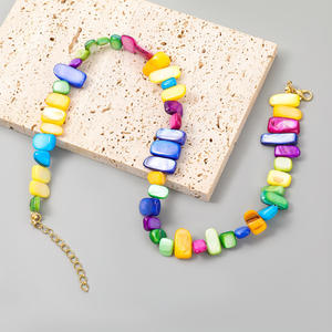 Collier de perles irrégulières en résine faites à la main, multicolores, bijoux de mode, artisanat moulé, pour femmes et filles - Meilleures ventes - Product Image 6