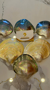 Plato de Nácar Natural con Forma de Labio Amarillo para Servir Caviar en Fiestas Elegantes y Servir Mariscos - Product Image 3