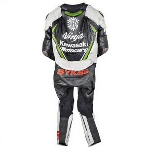 ชุดแข่งรถมอเตอร์ไซค์ Tom Sykes WSBK รุ่น Rawasaki 1 ชิ้น ทำจากหนังวัว/หนังจิงโจ้ สำหรับขับขี่มอเตอร์ไซค์บนสนาม/ขี่มอเตอร์ไซค์ทั่วไป ชุดจั๊มสูท/ชุดสำหรับนักขี่มอเตอร์ไซค์ระดับมืออาชีพ - Product Image 2