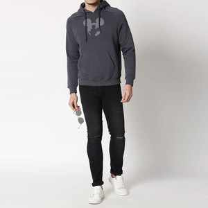 Sweat à capuche unisexe en coton mélangé doublé polaire brodé, coupe classique, respirant, grandes tailles, idéal pour l'hiver - Product Image 4