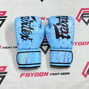 ถุงมือชกมวยไทย Fairtex หนังวัวแท้ ดีไซน์หยดน้ำสีเขียว รุ่นขายดี พร้อมสายรัดข้อมือทำมือ - Product Image 2