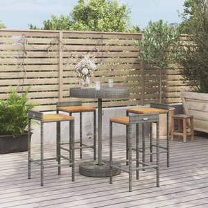 Conjunto de Muebles de Bar para Jardín en Gris - Product Image 1