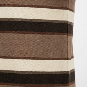 Polo en tricot à manches courtes rayé pour homme, coupe décontractée, marron beige noir à motifs - Product Image 4
