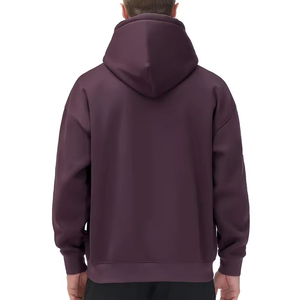 Men's 100% Cotton Oversized White Thermal Fleece <b>Hoodie</b> <b>Plain</b> Dyed with Kangaroo Pocket & Laced Neck Wear for Winter Season - Product Image 5