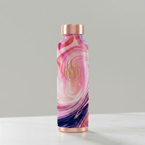 Botella de agua de cobre y Metal de 950ml de alta calidad, a prueba de fugas, ecológica, elegante, sin BPA, hecha a mano, tapa de impresión de logotipo personalizado Premium - Product Image 1