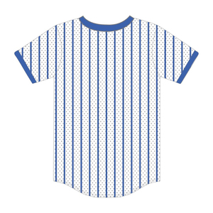 T-shirt à manches courtes pour homme, col rond, rayé, coupe classique, style décontracté, tissu tissé imprimé, motif bleu et blanc - Product Image 1