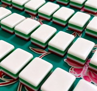 Mahjong personnalisé de style américain, fabriqué en usine, en acrylique à quatre couches, rouge vif, sur le thème de Noël, 32 mm, Noël