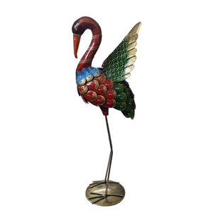 Handcrafted Indian Iron Painted Crane Big Set of 2 Avifauna Theme Decor for Balcony Garden Open Area Style Homes at Bulk Price - Product Image 4