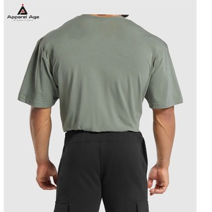 T-shirts pour hommes en coton lourd noir 260 g/m² de haute qualité, coupe ample, avec broderie 3D personnalisée - Product Image 4