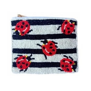 Monedero de Mariquita con Cuentas Hecho a Mano, Bonito y Pequeño, para Monedas, Llaves, Tarjetas, Dinero, Maquillaje, Accesorio de Regalo - Product Image 1