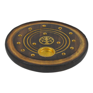 Brûleur d'encens en bois de santal Zikra Handicrafts au design arrondi, décoration intérieure, vaisselle, durable, écologique, parfum naturel - Product Image 1
