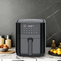 Friteuse à air numérique moderne Sudex 5,5 L XL carrée en plastique, contrôlée par application, cuisson saine sans huile pour la maison