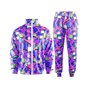 Two Piece Full Zip Custom Logo Printed Design Lightweight Men's Tracksuit Relaxed Fit Sportswear and Casual Wear <b>Jogging</b> Outfit - Product Image 1