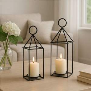 Lanterne suspendue vintage en métal noir, porte-bougie décoratif marocain pour jardin extérieur, patio, décoration de mariage, lanterne de Noël - Product Image 2